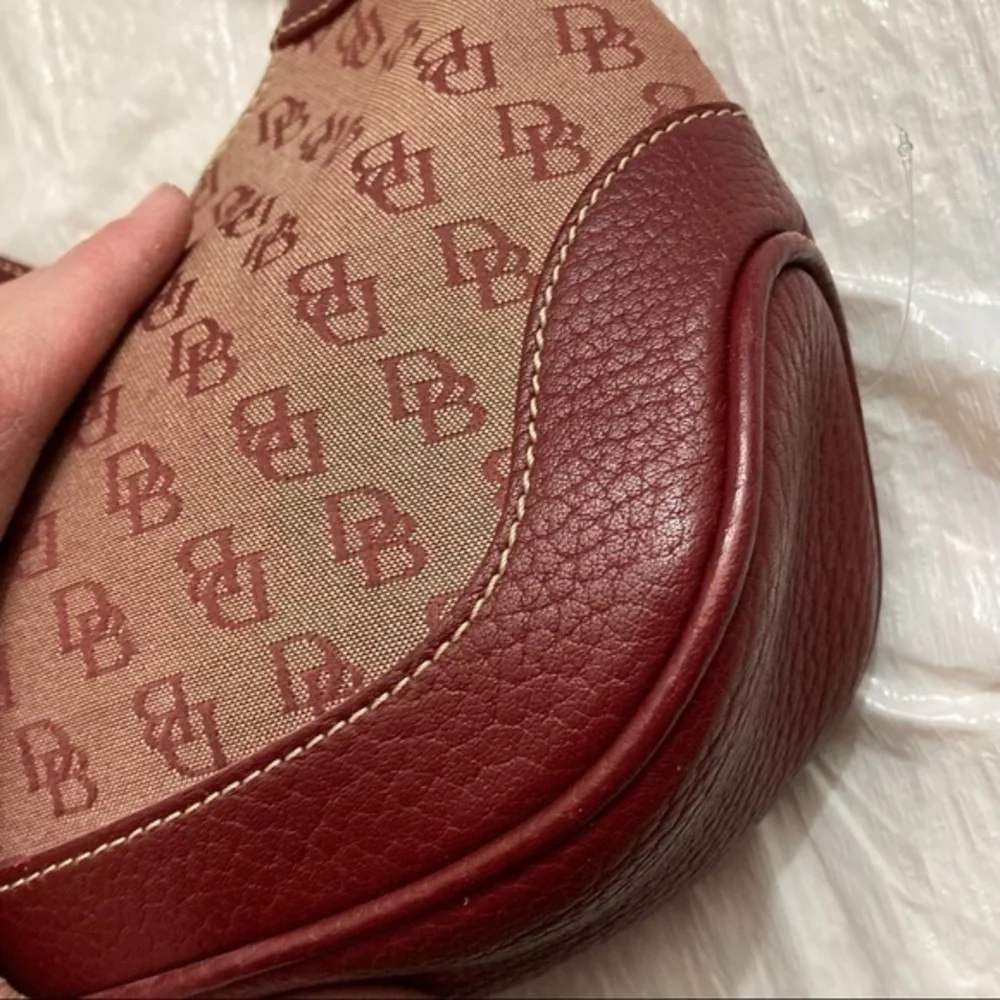 Dooney and Bourke red signature db hobo bag